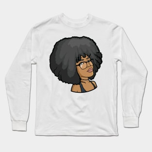 Big Afro Brown Skin Girl Long Sleeve T-Shirt